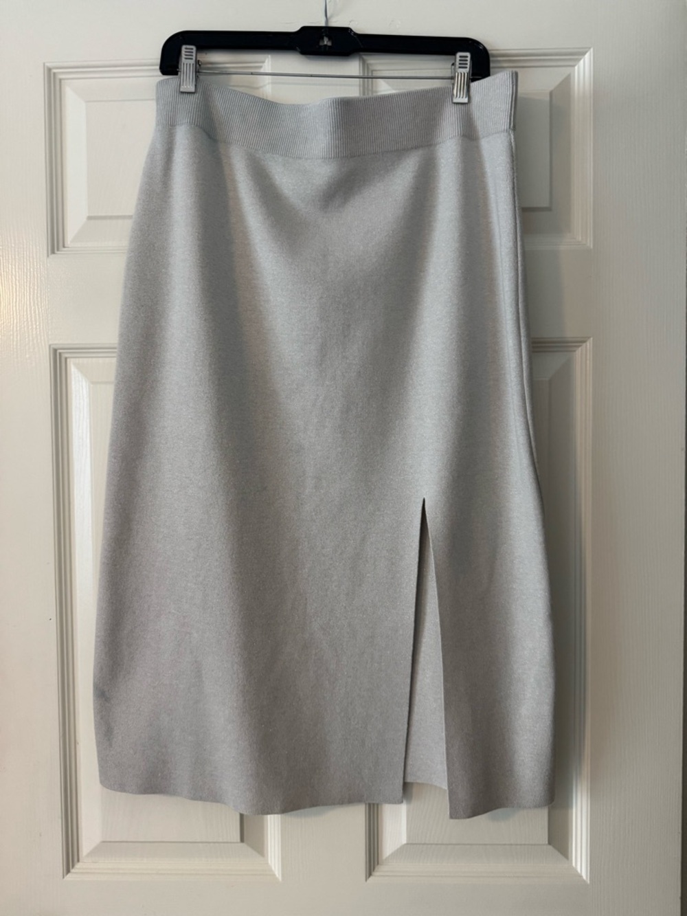 GAP Light Gray Metallic Midi Skirt with Front Slit